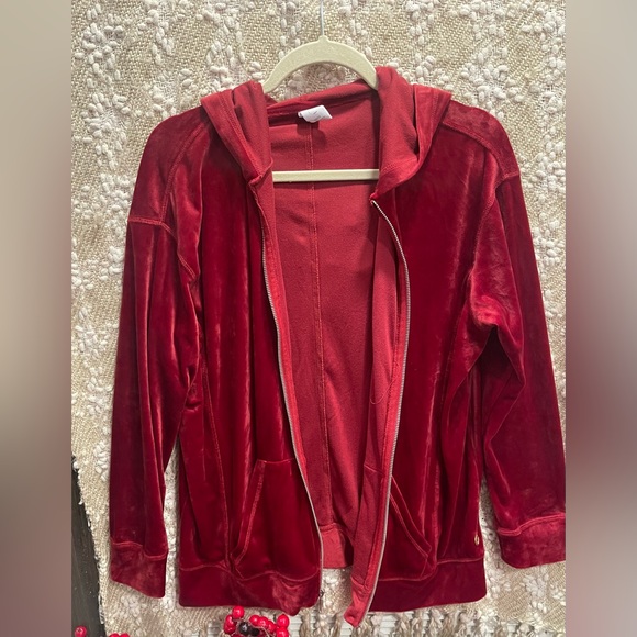 Lane Bryant LIVI Velour Zip-Front Hoodie Women's Size 10/12. - Picture 5 of 7